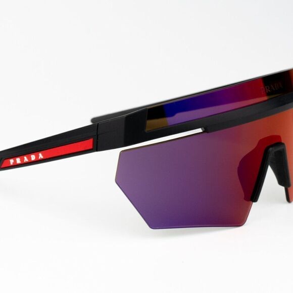 NEW Prada Linea Rossa PS01YS 1BO02U Matte Black Mirror Orange Unisex Sunglasses main image 8
